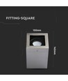 Spot en saillie GU10, carré - Nickel satiné, aluminium, sans source lumineuse