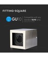 Spot en saillie GU10, carré - Nickel satiné, aluminium, sans source lumineuse