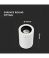 Spot en saillie GU10 - Rond, blanc, 15° orientable, Ø10 x 14,2 cm, sans source lumineuse