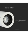Spot en saillie GU10 - Rond, blanc, 15° orientable, Ø10 x 14,2 cm, sans source lumineuse