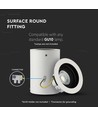 Spot en saillie GU10 - Rond, blanc, 15° orientable, Ø10 x 14,2 cm, sans source lumineuse