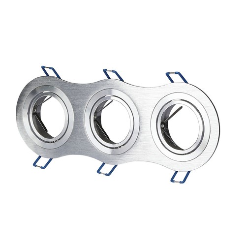 Spot encastrable 3xGU10 - Rond, aluminium brossé, IP20 intérieur, sans source lumineuse
