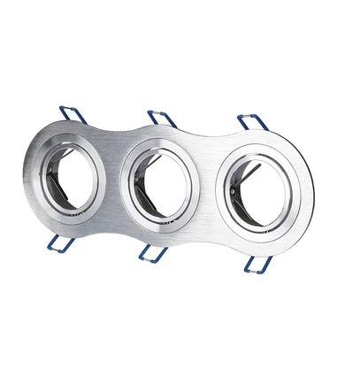 Spot encastrable 3xGU10 - Rond, aluminium brossé, IP20 intérieur, sans source lumineuse