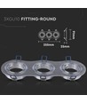 Spot encastrable 3xGU10 - Rond, aluminium brossé, IP20 intérieur, sans source lumineuse