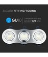 Spot encastrable 3xGU10 - Rond, aluminium brossé, IP20 intérieur, sans source lumineuse