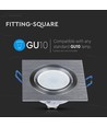Downlight carré GU10/MR16 - Sans source lumineuse, Découpe : 7,5x7,5 cm, dimensions : 9,1x9,1 cm