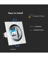 Downlight carré GU10/MR16 - Sans source lumineuse, Découpe : 7,5x7,5 cm, dimensions : 9,1x9,1 cm