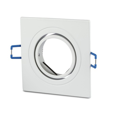 Spot encastrable GU10 - Carré, blanc, aluminium, perçage : Ø7,5 cm, dim : 9,1 x 9,1 cm