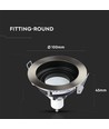 Spot encastrable GU10, design profond - Rond, Nickel satiné, Trou: Ø9 cm, Dim: Ø10 cm