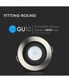 Spot encastrable GU10, design profond - Rond, Nickel satiné, Trou: Ø9 cm, Dim: Ø10 cm