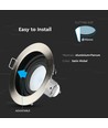 Spot encastrable GU10, design profond - Rond, Nickel satiné, Trou: Ø9 cm, Dim: Ø10 cm