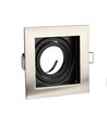 Spot encastrable GU10, carré - Nickel satiné, 100x100mm, sans source lumineuse