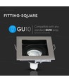 Spot encastrable GU10, carré - Nickel satiné, 100x100mm, sans source lumineuse