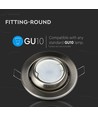 Spot encastrable GU10 - Rond, nickel satiné, orientable, Perçage : Ø9,0 cm, Dim : Ø10,0 cm, IP20 intérieur