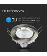 Downlight sans source lumineuse - Trou : Ø7,4 cm, Dimensions : Ø8,2 cm, compatible GU10 et MR16