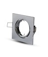 Spot encastrable GU10 Carré - Chrome, IP20 intérieur, Perçage : Ø7,4 cm, sans source lumineuse