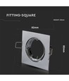 Spot encastrable GU10 Carré - Chrome, IP20 intérieur, Perçage : Ø7,4 cm, sans source lumineuse