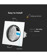 Spot encastrable GU10 Carré - Chrome, IP20 intérieur, Perçage : Ø7,4 cm, sans source lumineuse