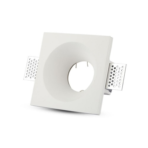 Downlight GU10 pour plafond en plaques de plâtre à encastrer - Sans source lumineuse ni douille, 12x12cm, carré, encastré
