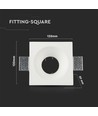 Downlight GU10 pour plafond en plaques de plâtre à encastrer - Sans source lumineuse ni douille, 12x12cm, carré, encastré