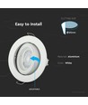 Kit Downlight MR16/GU10 - Sans source lumineuse, blanc, perçage : Ø8,5 cm, dimensions : Ø9,5 cm