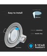 Spot encastrable GU10, rond - Gris argent, Ø95mm, IP20 intérieur, sans source lumineuse