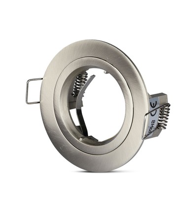 Spot encastrable GU10 - Nickel satiné, rond, aluminium, perçage : Ø7,3 cm, dim : Ø8,1 cm