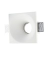 Spot encastrable carré en plâtre blanc - Pour GU10, 121 x 121 mm, IP20 intérieur, peut être peint