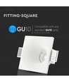 Spot encastrable carré en plâtre blanc - Pour GU10, 121 x 121 mm, IP20 intérieur, peut être peint