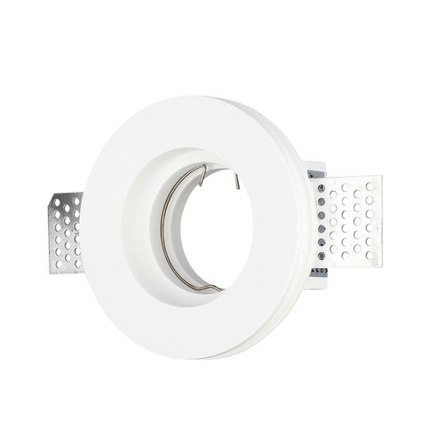 Spot encastrable en plâtre GU10 - Rond, blanc, Ø10cm, perçage : Ø10,3 cm, sans source lumineuse