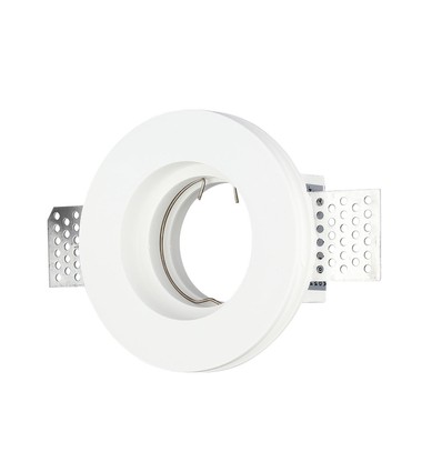 Spot encastrable en plâtre GU10 - Rond, blanc, Ø10cm, perçage : Ø10,3 cm, sans source lumineuse