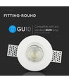 Spot encastrable en plâtre GU10 - Rond, blanc, Ø10cm, perçage : Ø10,3 cm, sans source lumineuse