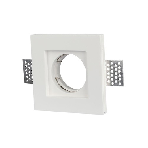 Spot encastrable en plâtre GU10, carré - Blanc, sans source lumineuse, perçage : 10,3 x 10,3 cm, IP20