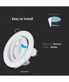 Kit Downlight MR16 ou GU10 - Sans source lumineuse, blanc, Perçage : Ø7,4 cm, Dimensions : Ø9,9 cm