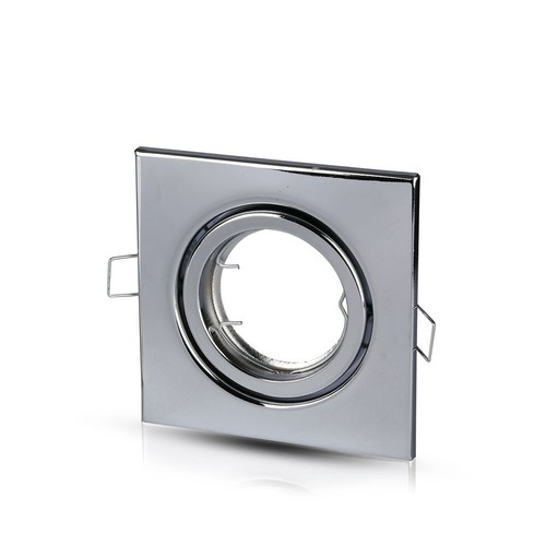 Downlight carré GU10/MR16 - Sans source lumineuse, IP20, Découpe : 7,4x7,4 cm, Dimensions : 9,9x9,9 cm