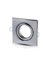Downlight carré GU10/MR16 - Sans source lumineuse, IP20, Découpe : 7,4x7,4 cm, Dimensions : 9,9x9,9 cm