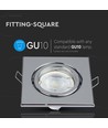 Downlight carré GU10/MR16 - Sans source lumineuse, IP20, Découpe : 7,4x7,4 cm, Dimensions : 9,9x9,9 cm