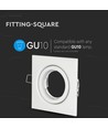 Downlight carré GU10/MR16 - Sans source lumineuse, IP20, Découpe : 7,4x7,4 cm, Dimensions : 9,9x9,9 cm