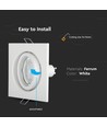 Downlight carré GU10/MR16 - Sans source lumineuse, IP20, Découpe : 7,4x7,4 cm, Dimensions : 9,9x9,9 cm