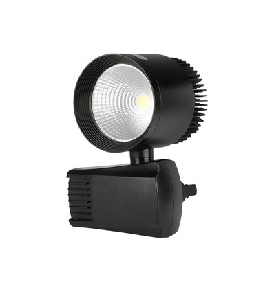 Spot sur rail monophasé COB 40W - 22 degrés, noir, 2600lm, IP20