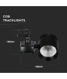 Spot sur rail monophasé COB 40W - 22 degrés, noir, 2600lm, IP20