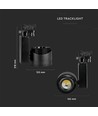 Spot sur rail LED 45W, RA95 - 25 degrés, noir, COB LED