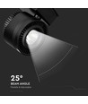 Spot sur rail LED 45W, RA95 - 25 degrés, noir, COB LED