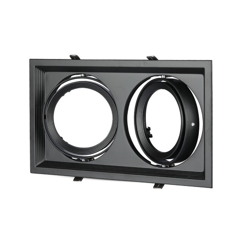 Double spot encastrable pour 2x AR111 - Noir, aluminium, 32,5 x 17,4 cm, IP20, sans source lumineuse