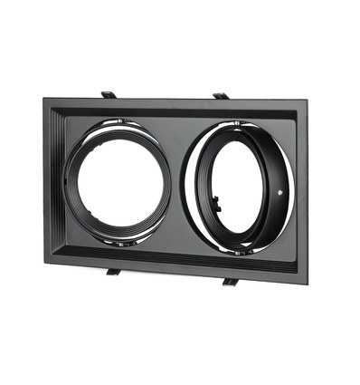Double spot encastrable pour 2x AR111 - Noir, aluminium, 32,5 x 17,4 cm, IP20, sans source lumineuse
