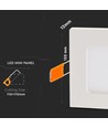 Dalle LED encastrable 6W 12x12cm - Découpe : 11x11 cm, Dimensions : 12x12 cm