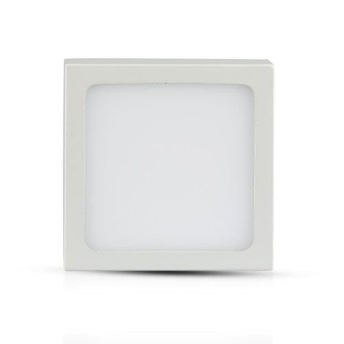 Plafonnier LED carré 12W - 900lm, 140x140mm, flicker free, bord blanc