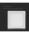 Plafonnier LED carré 12W - 900lm, 140x140mm, flicker free, bord blanc