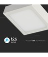 Plafonnier LED carré 12W - 900lm, 140x140mm, flicker free, bord blanc