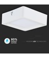 Panneau LED saillie carré 15W - 1500lm, 15,5x15,5cm, bord blanc, blanc chaud
